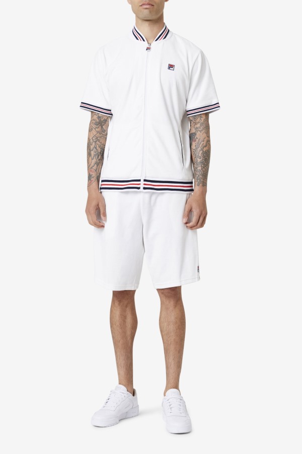 White/Navy Estudio Velour Jacket Fila Outlets