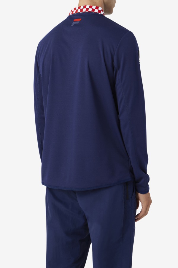 Navy Bevans Park Long Sleeve Tee Fila Outlets