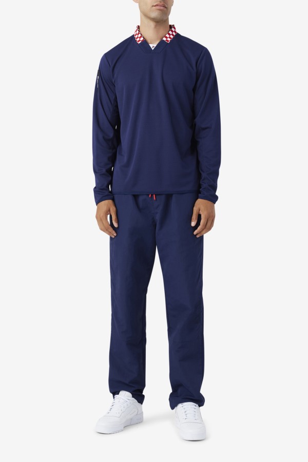 Navy Bevans Park Long Sleeve Tee Fila Outlets
