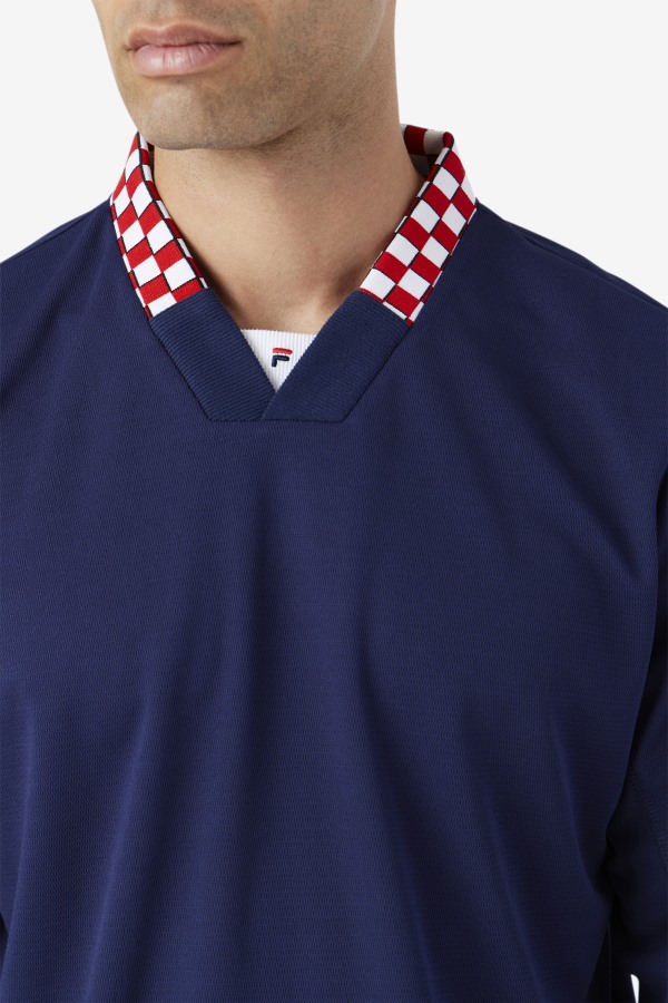 Navy Bevans Park Long Sleeve Tee Fila Outlets