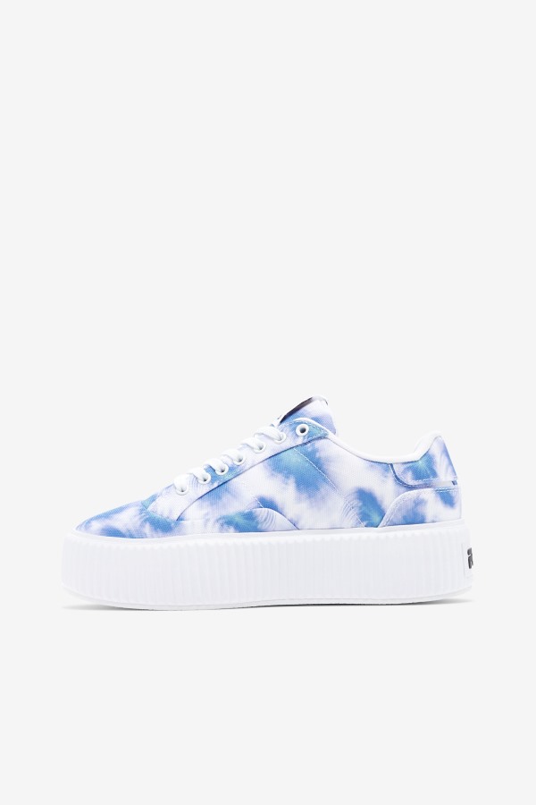 Fila Outlets Bright Cobalt/Storm Blue/White Women\'s Sandblast Oversole Tie Dye