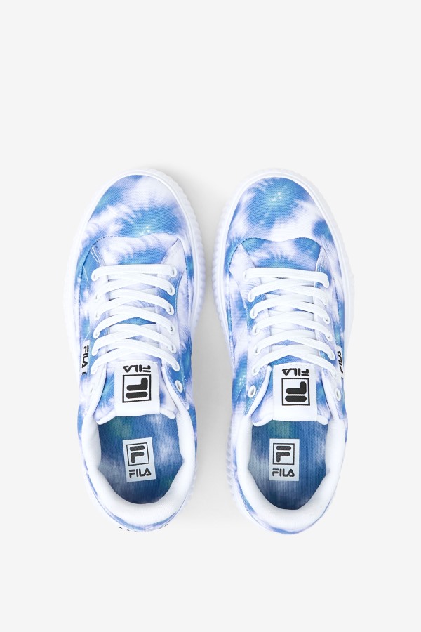 Fila Outlets Bright Cobalt/Storm Blue/White Women\'s Sandblast Oversole Tie Dye