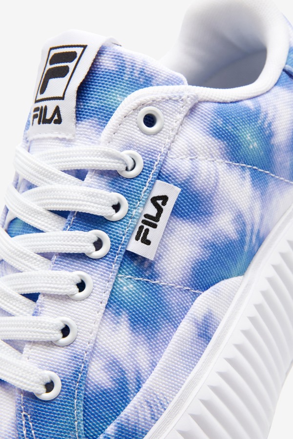Fila Outlets Bright Cobalt/Storm Blue/White Women\'s Sandblast Oversole Tie Dye