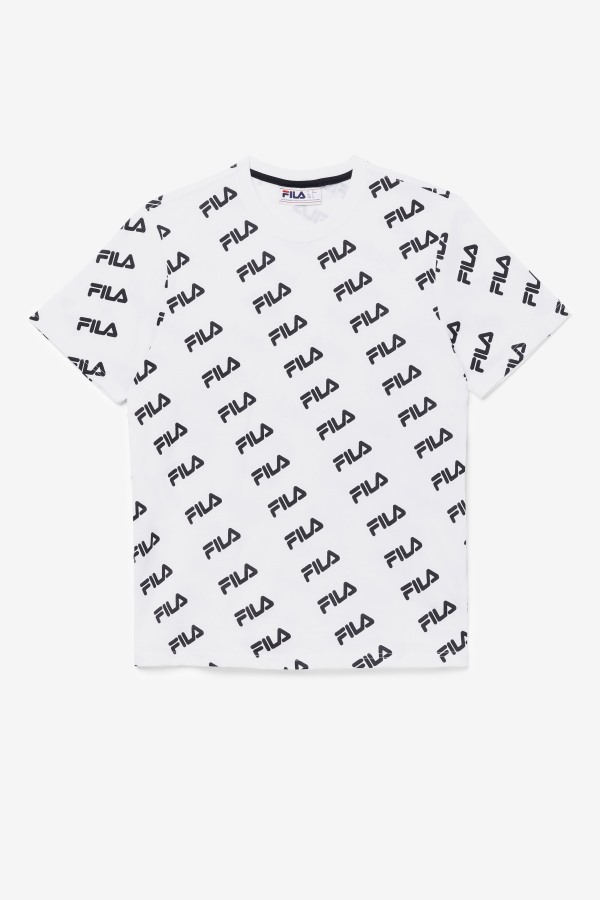 Diagonal Logo Tee White/Black Fila Outlets