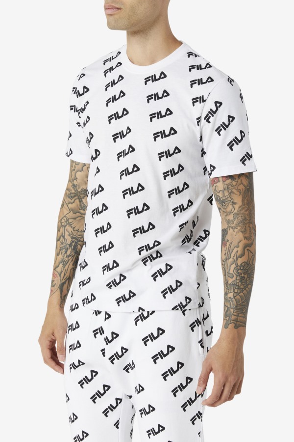 Diagonal Logo Tee White/Black Fila Outlets