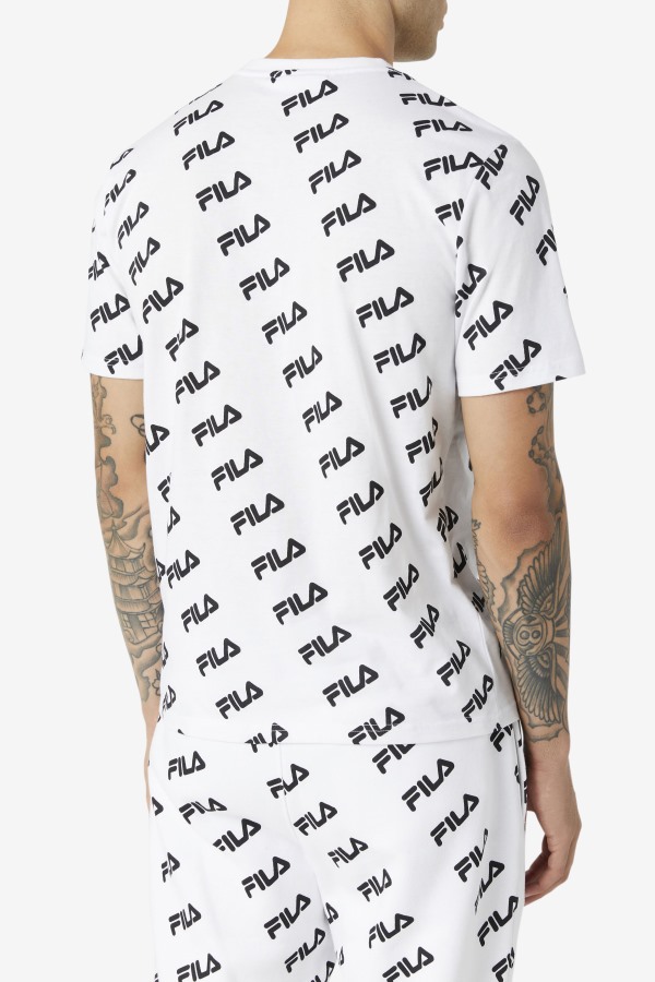 Diagonal Logo Tee White/Black Fila Outlets