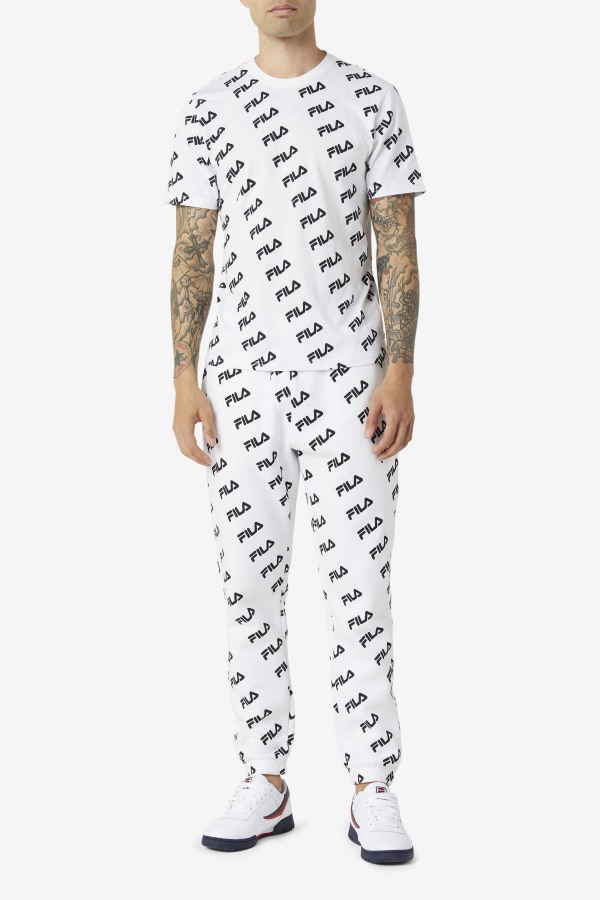 Diagonal Logo Tee White/Black Fila Outlets