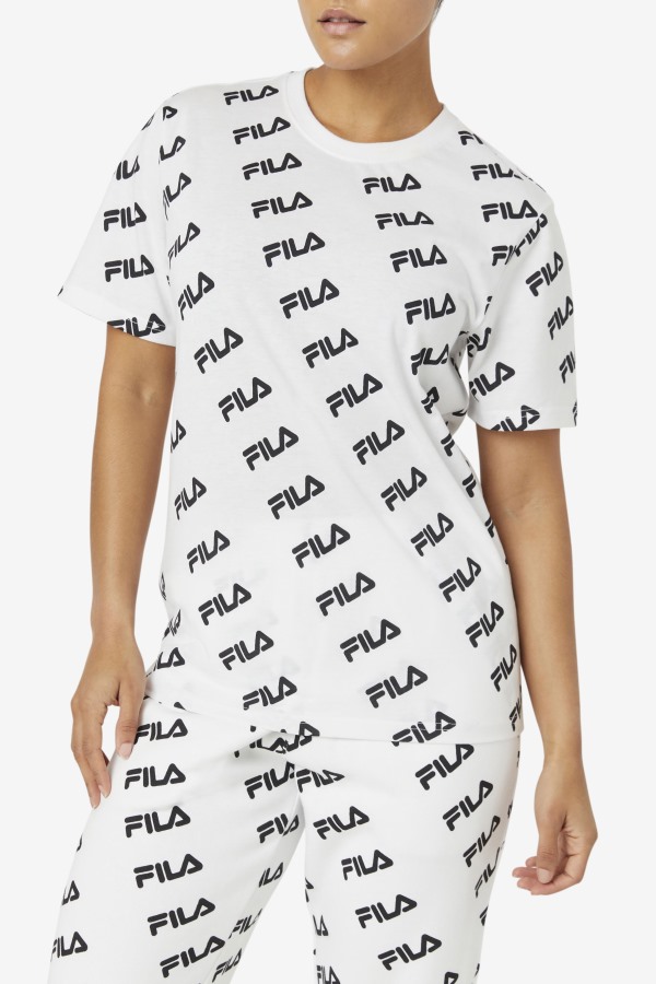 Diagonal Logo Tee White/Black Fila Outlets