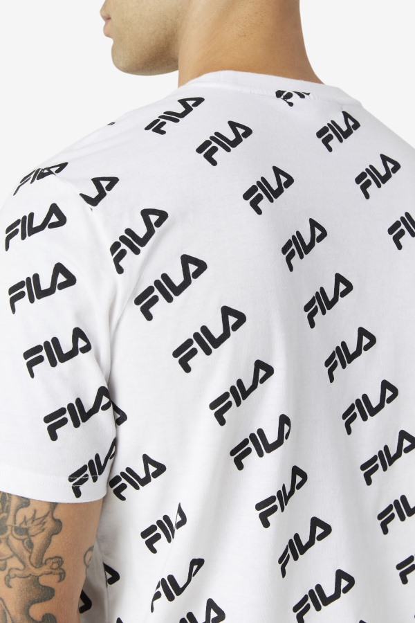 Diagonal Logo Tee White/Black Fila Outlets
