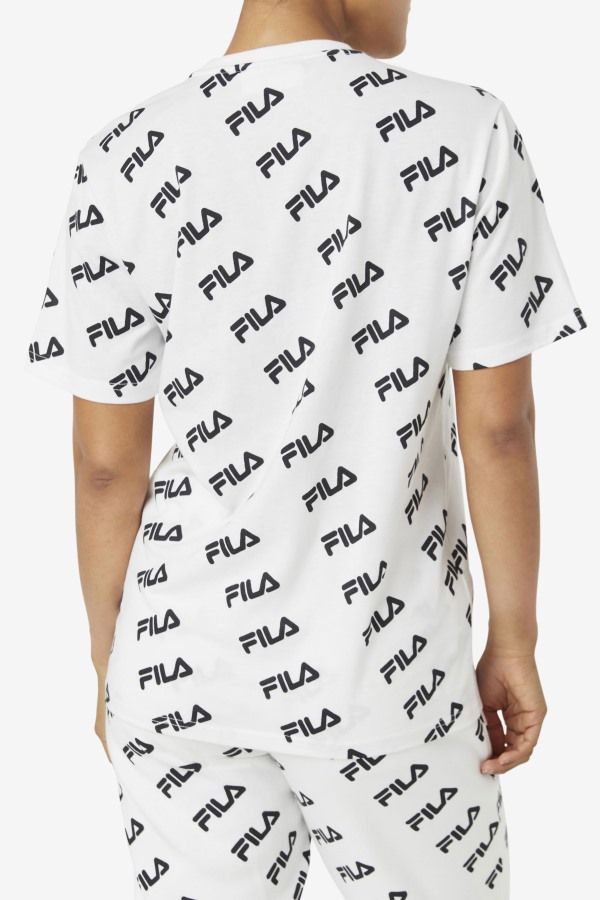Diagonal Logo Tee White/Black Fila Outlets