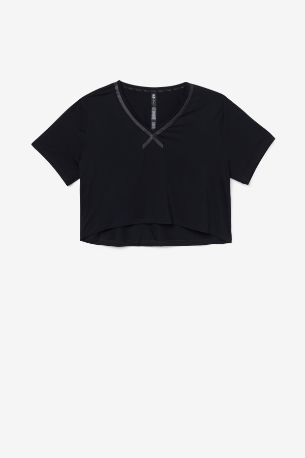 Fi-Lux High-Low Crop Top Black Fila Outlets