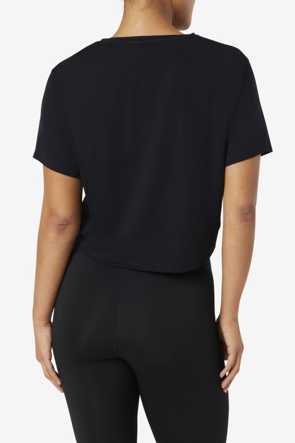 Fi-Lux High-Low Crop Top Black Fila Outlets