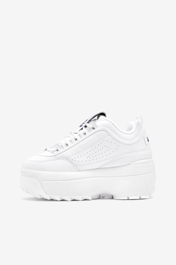 White/Navy/Red Fila Outlets Women\'s Disruptor 2 Wedge