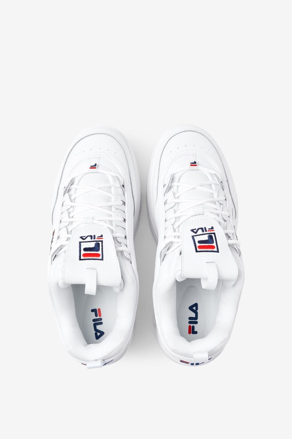 White/Navy/Red Fila Outlets Women\'s Disruptor 2 Wedge