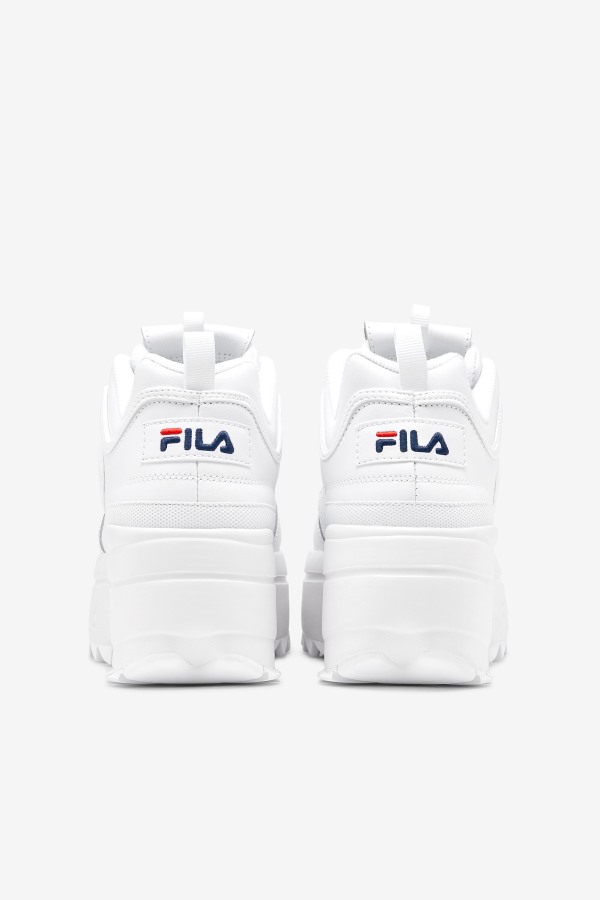 White/Navy/Red Fila Outlets Women\'s Disruptor 2 Wedge