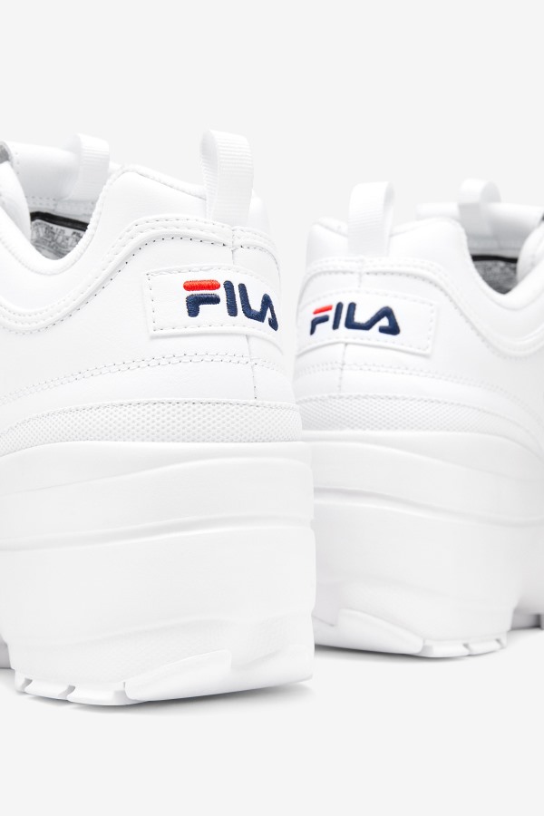 White/Navy/Red Fila Outlets Women\'s Disruptor 2 Wedge