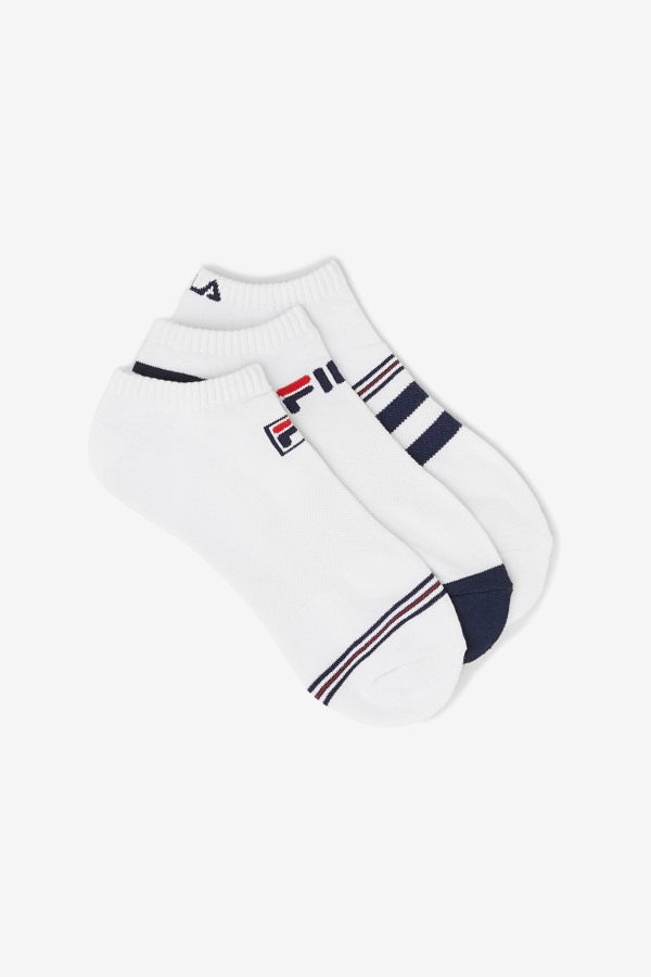 White Fila Outlets Men's Striped No Show Sock 3-Pack