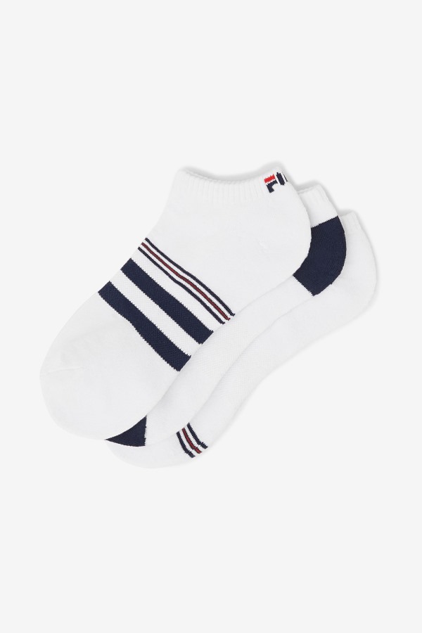 White Fila Outlets Men\'s Striped No Show Sock 3-Pack