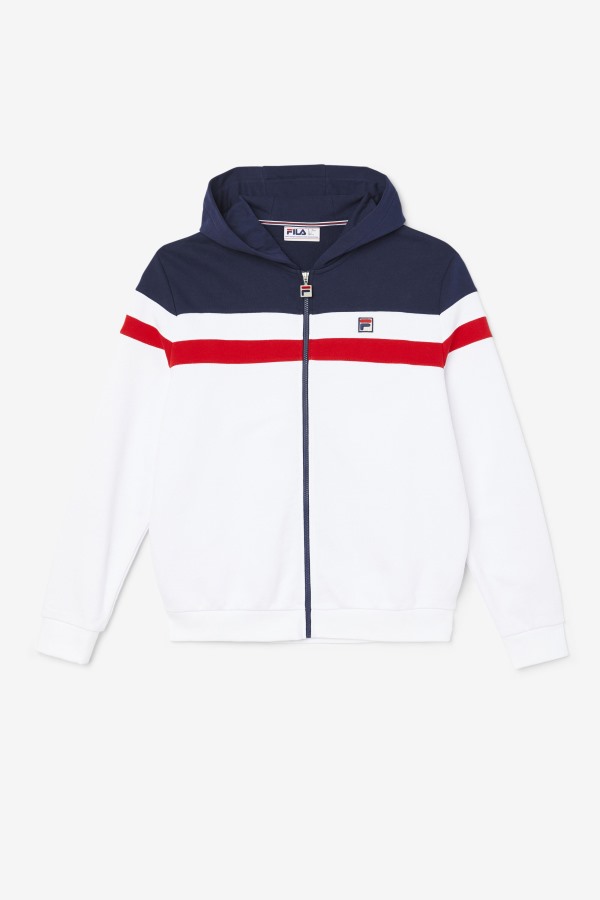 White/Navy/Red Fila Outlets Arlo Hoodie
