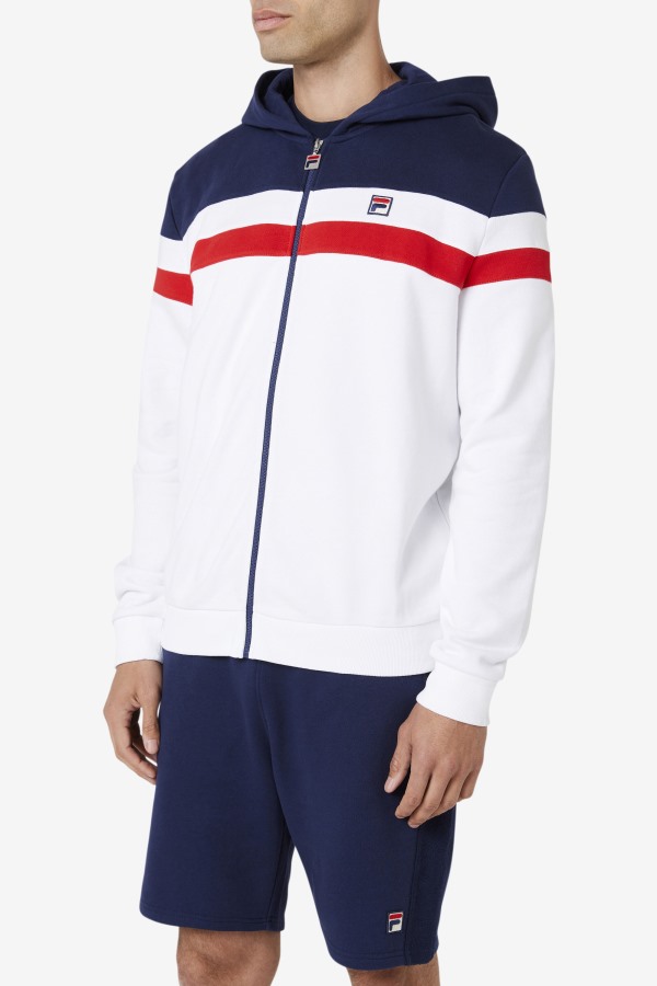 White/Navy/Red Fila Outlets Arlo Hoodie