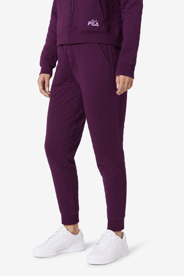 Finley High Rise Quilted Jogger Pickled Beet/Crocus Petal Fila Outlets