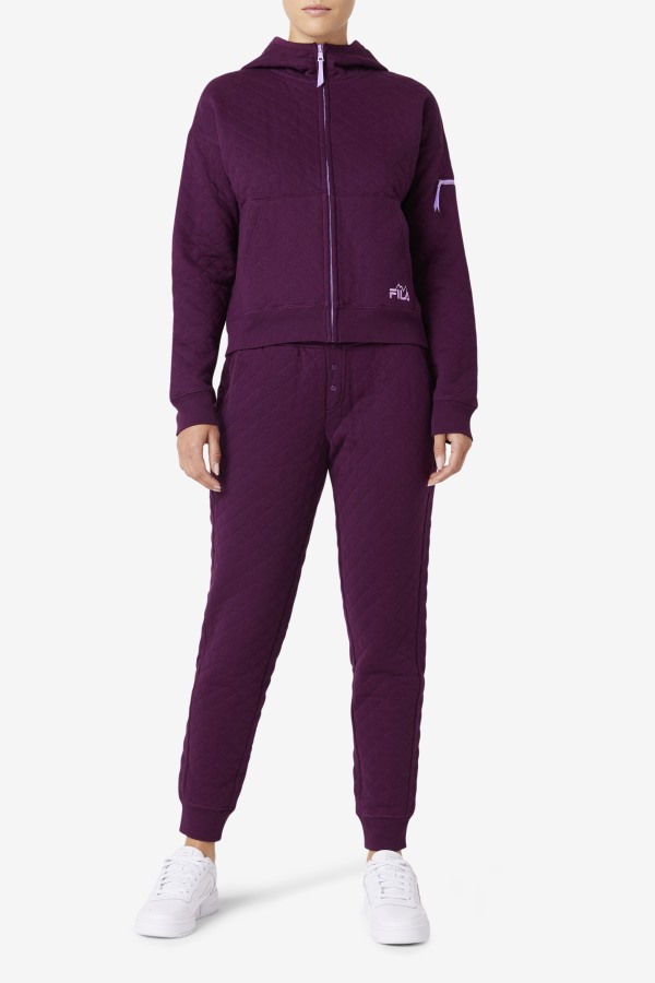 Finley High Rise Quilted Jogger Pickled Beet/Crocus Petal Fila Outlets