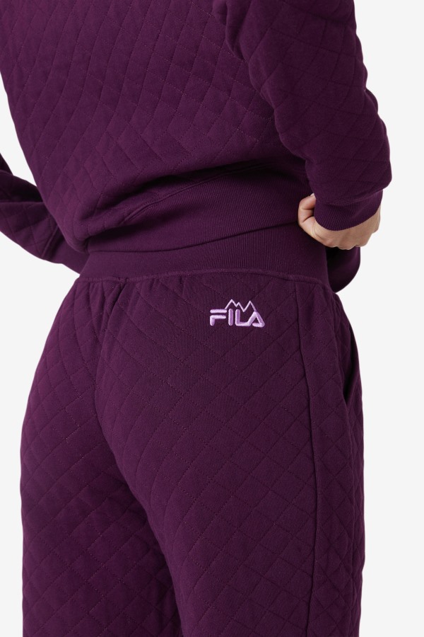 Finley High Rise Quilted Jogger Pickled Beet/Crocus Petal Fila Outlets