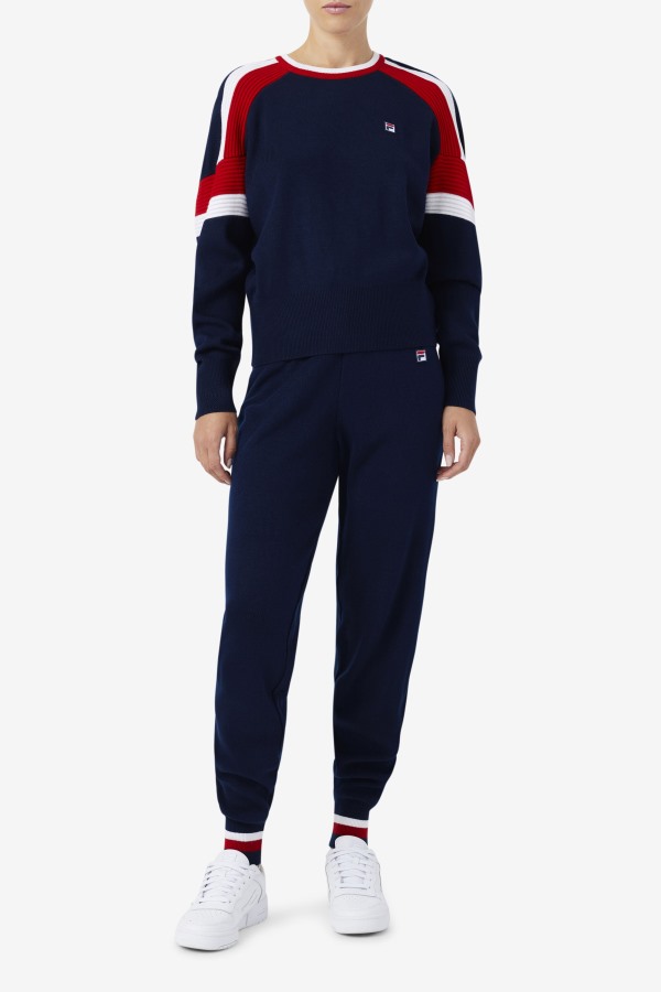Frankie Knit Pant Fila Outlets Navy/Red/White