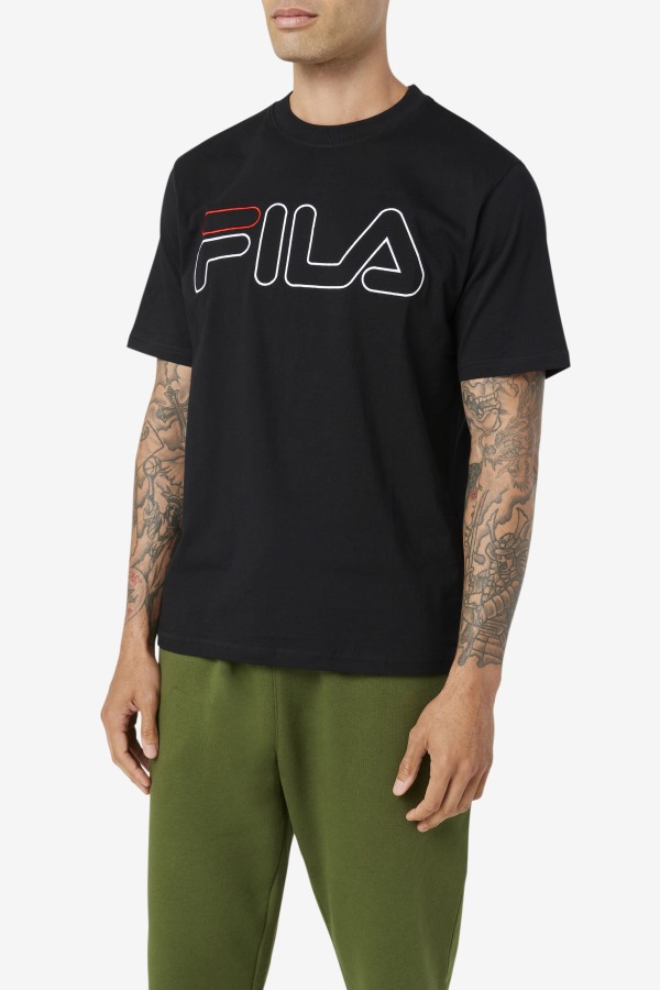 Black/White/Red borough tee Fila Outlets