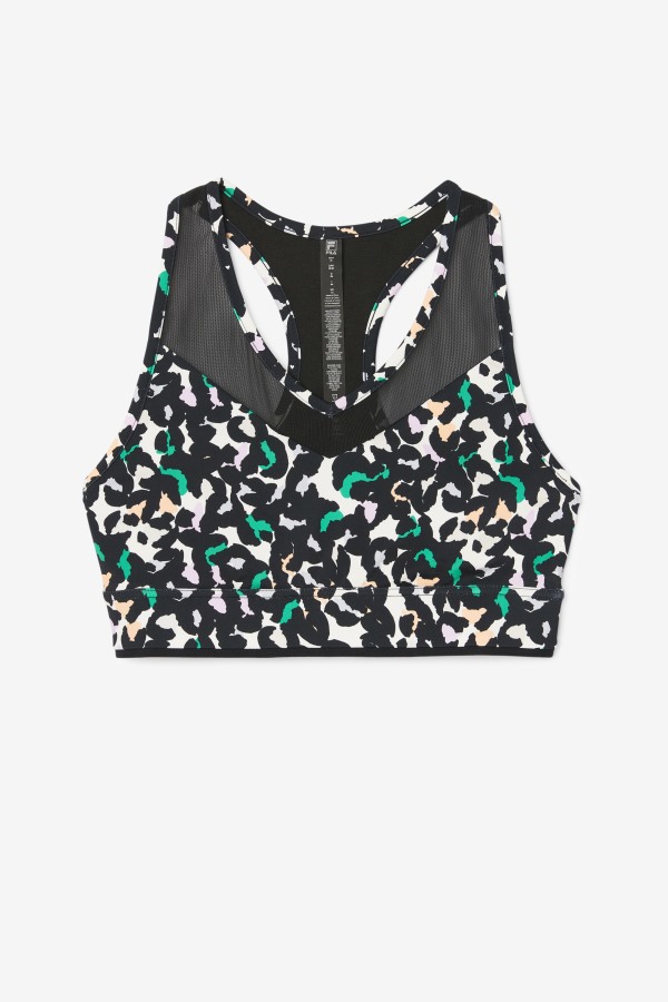 Uplift Racerback Bra Top Fila Outlets Black Animal