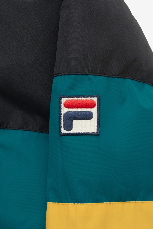 Black/Harbour Blue/Gold Fila Outlets giovanni puffa jacket
