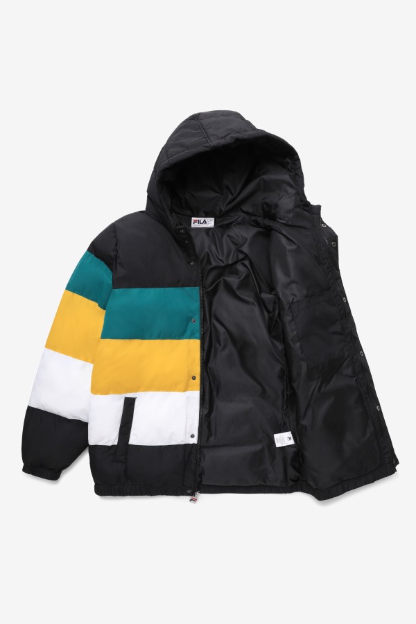 Black/Harbour Blue/Gold Fila Outlets giovanni puffa jacket
