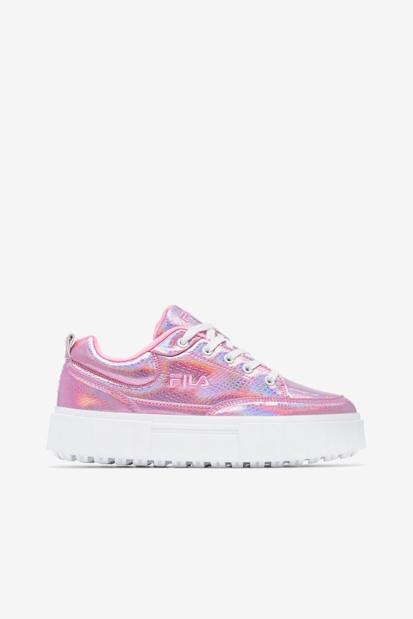 Cotton Candy/White Fila Outlets Women's Sandblast Iridescent Snake