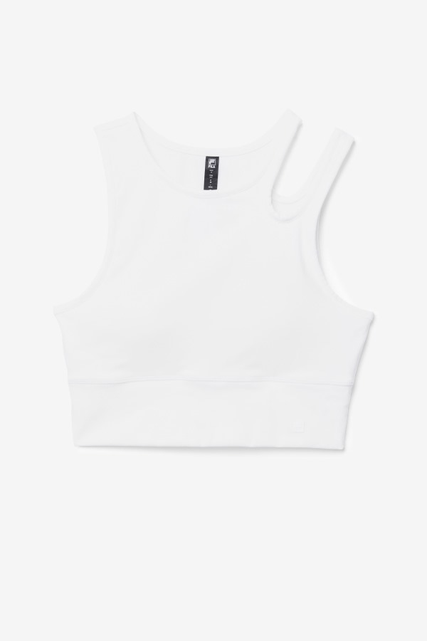 Uplift Slice Crop Bra Top White Fila Outlets