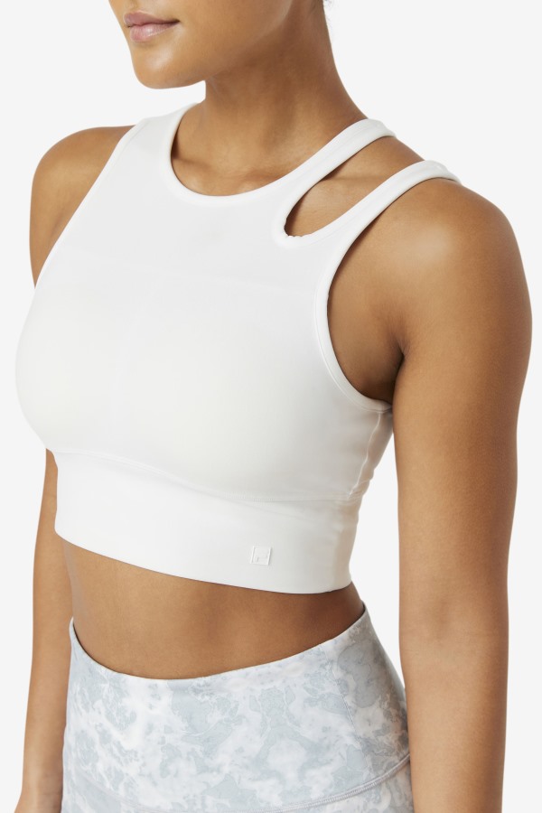 Uplift Slice Crop Bra Top White Fila Outlets