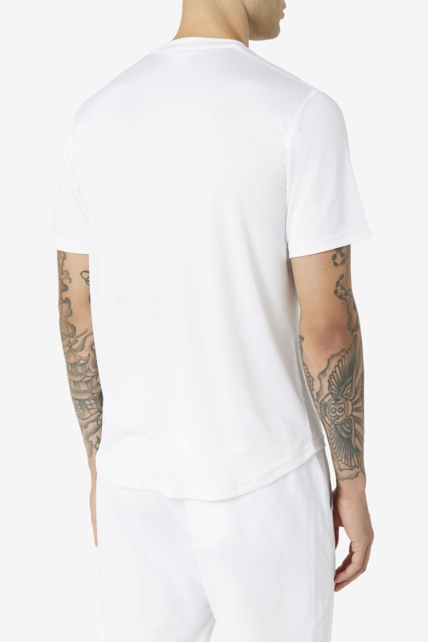 White Pickleball Scallop Hem Crew Fila Outlets