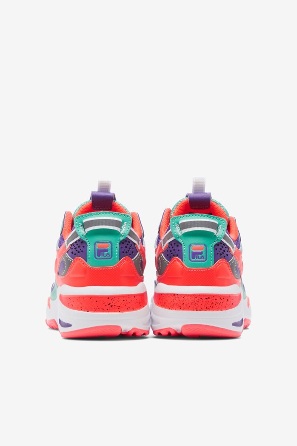 Fila Outlets Little Kids\' Ray Tracer Apex White/Fiery Coral/Purple