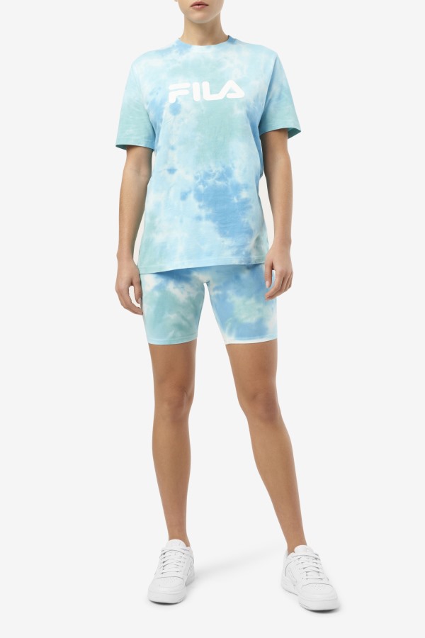 Fila Outlets Taima Tie Dye Bike Short White/Splish/All/Latigo Bay