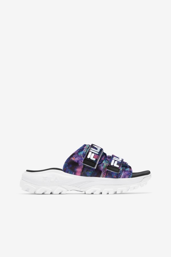 Fila Outlets Women's Tie Dye Outdoor Slide Multi/Black/White