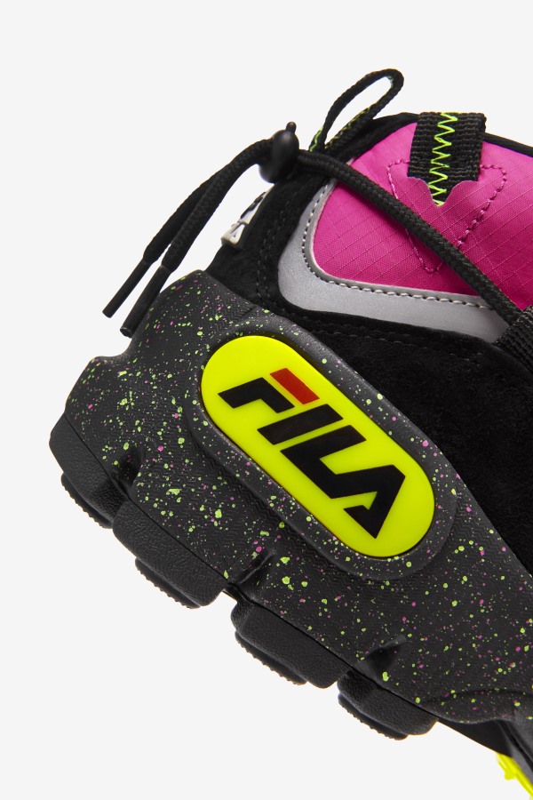 Women\'s Grant Hill 1 x Trailpacer Pink Glow/Black/Yellow Fila Outlets