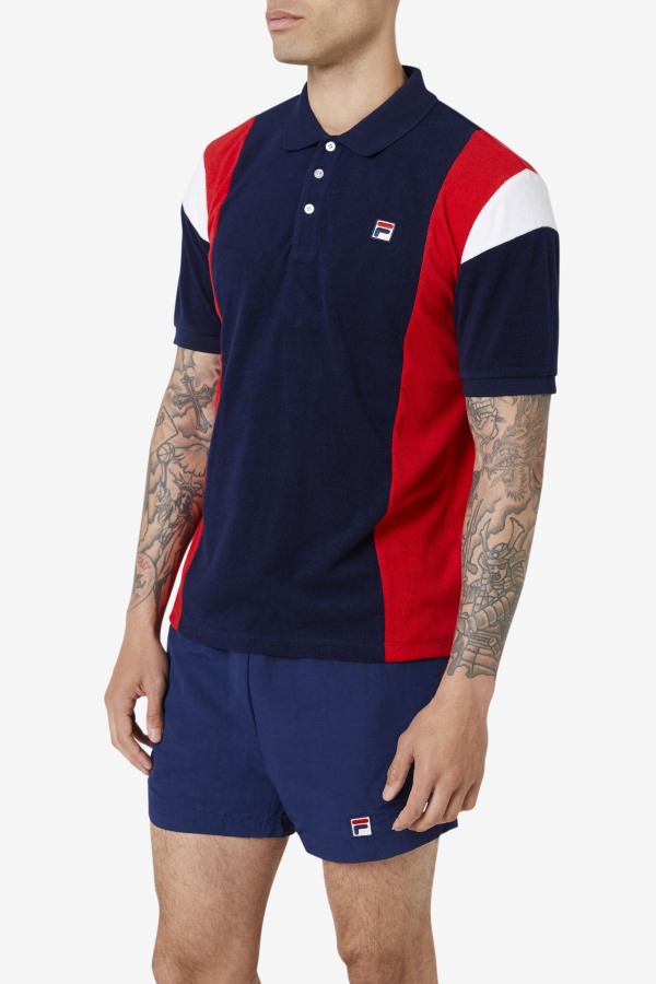 Fila Outlets Astro Terry Polo Navy/Red/White