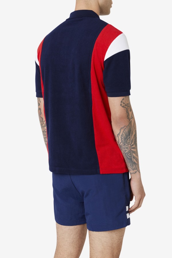 Fila Outlets Astro Terry Polo Navy/Red/White