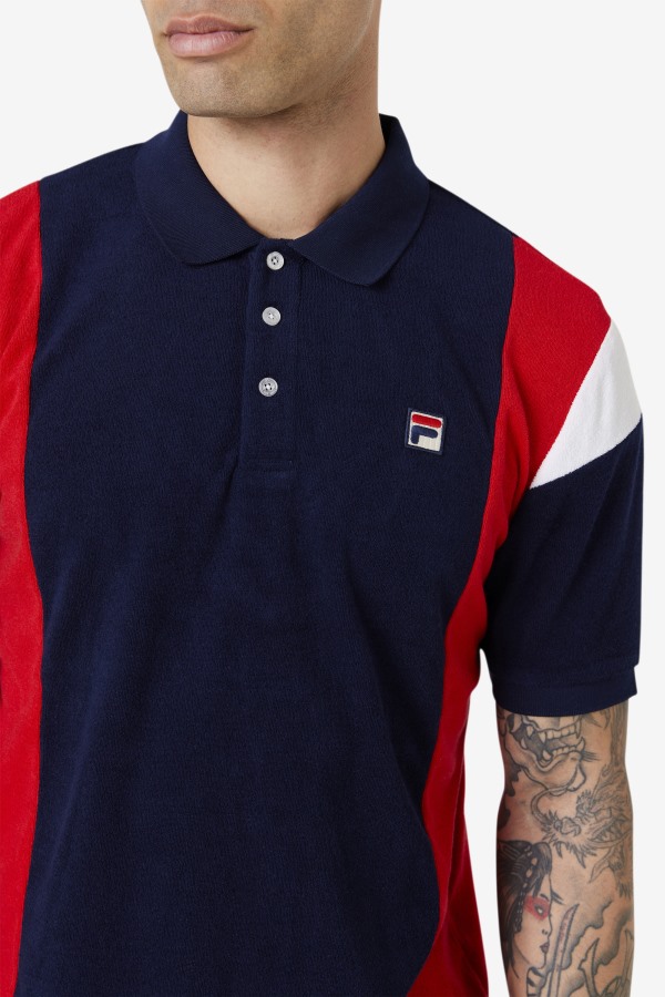Fila Outlets Astro Terry Polo Navy/Red/White
