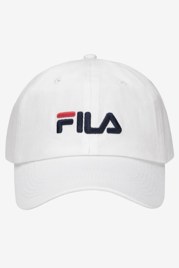 White Fila Outlets Embroidered Logo Baseball Hat