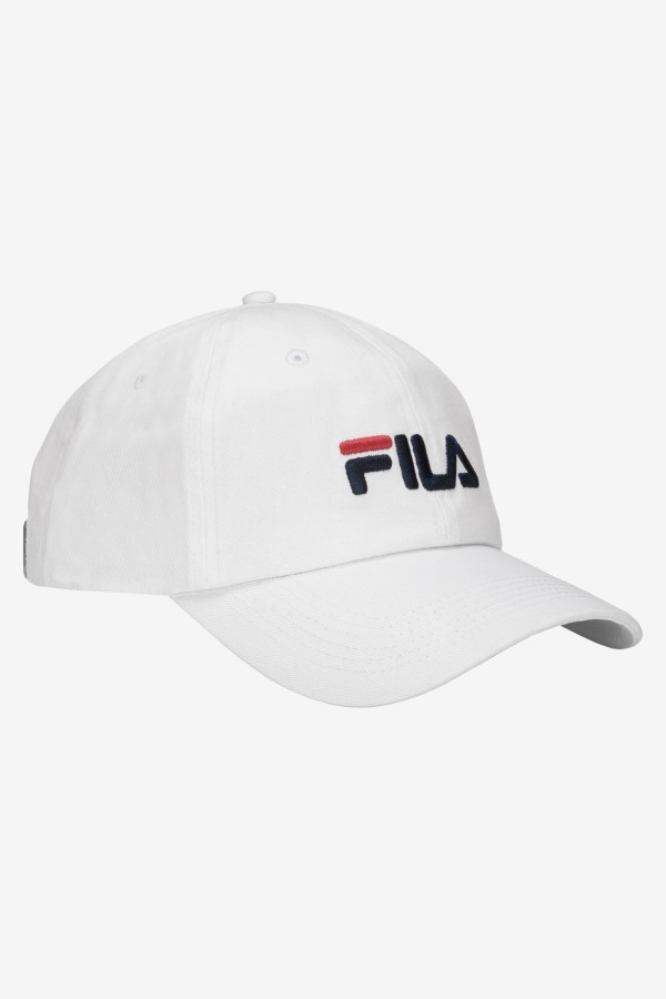 White Fila Outlets Embroidered Logo Baseball Hat