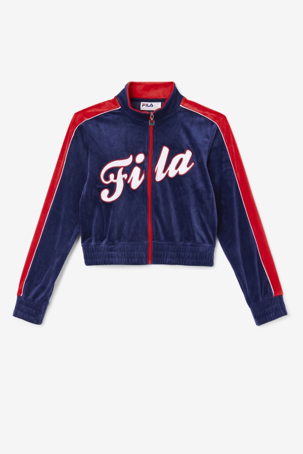 Fila Outlets Navy/White/Red Valery Velour Jacket