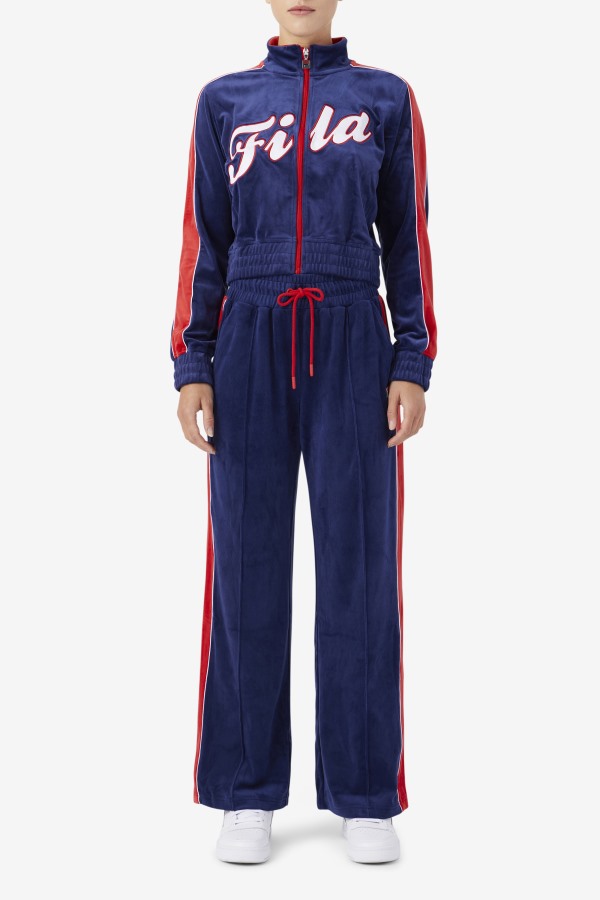 Fila Outlets Navy/White/Red Valery Velour Jacket