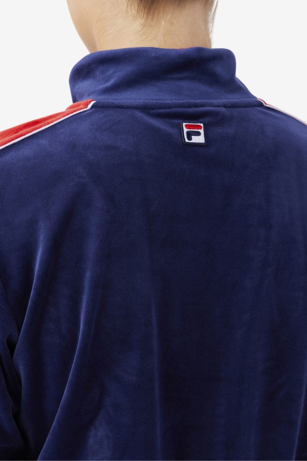 Fila Outlets Navy/White/Red Valery Velour Jacket