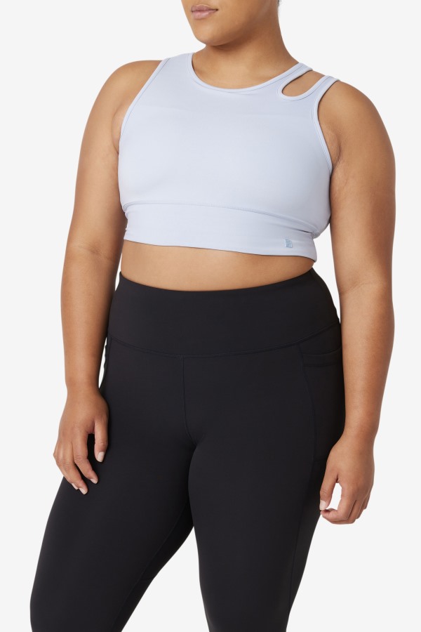 Uplift Slice Crop Bra Top Fila Outlets Blue Fog