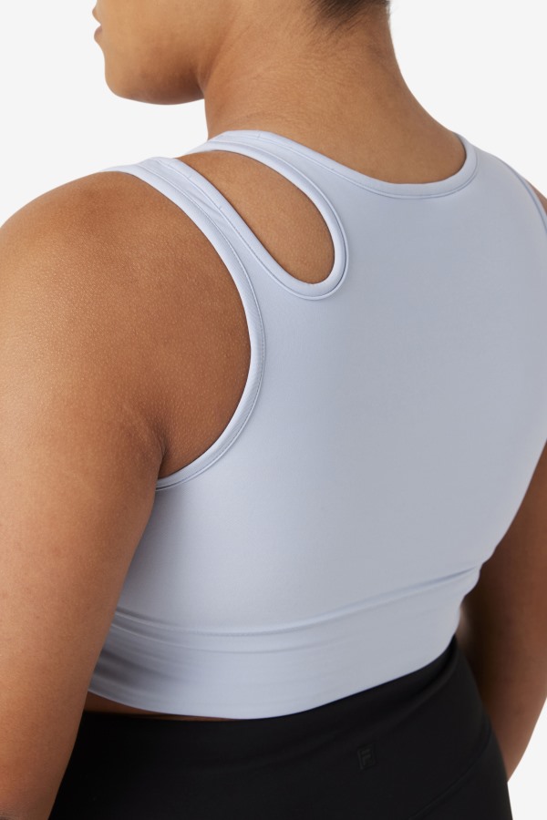 Uplift Slice Crop Bra Top Fila Outlets Blue Fog